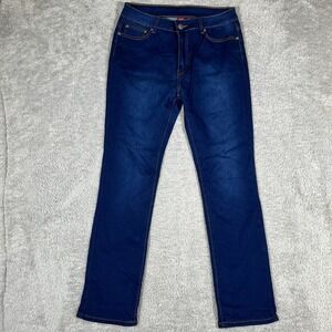 Ling Collection Jeans Womens 15/16 Blue Dark Wash Straight Leg Stretch Denim